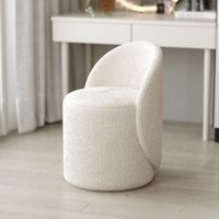 Tabouret de Coiffeuse Nordique Rotatif, Chaise de Maquillage Maison avec Dossier pour Chambre à Coucher