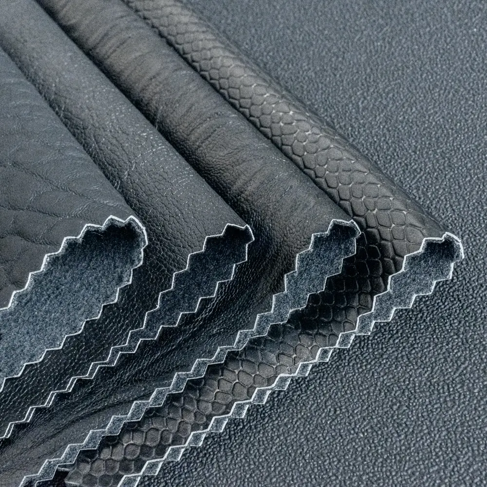 Wholesale Double Brushed Backing PVC Various Embossed Patterns Artificial Synthetic Leather for Bags Sofa Faux Leather Materials