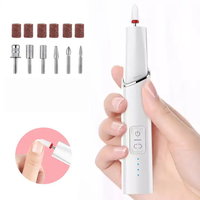 Ensemble de polisseuse à ongles électrique professionnelle 4 faces 180 grains blanc nouveau manucure pédicure perceuse éliminateur de callosités polisseur à ongles stylo