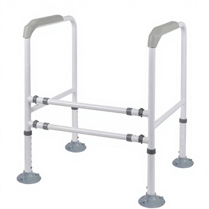 Folding Toilet <b>Grab</b> <b>Bar</b> 49.5-54.5Cm Width 68-80.5Cm Height Adjustable With Suction Cups For Elderly Bathroom Safety - Product Image 4