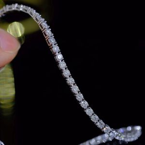 Xinfly 18k White <b>Solid</b> Gold Square 3.0ct SI FG Natural Diamond Tennis <b>Bracelet</b> - Product Image 1
