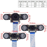 Raspberry Pi 4 Night Vision Fisheye Camera 5MP OV5647 70/95/160 Degree Focal Adjustable Camera For Raspberry Pi 3 Model B