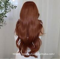 Perruque en cheveux humains HD Lace pour femmes, ondulée, couleur gingembre cuivré, nouée à la main, nœuds invisibles, aspect cuir chevelu naturel, avec clip pour cheveux clairsemés