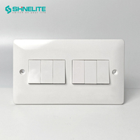 Marca SHINELITE calidad estable 15 años de garantía 2 Gang 2 pin socket y baquelita interruptor de pared y enchufe