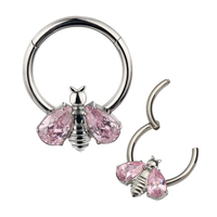 Anneaux de nez en titane GZN en forme d'abeille, anneaux de lèvres, Piercing, bijoux, nouveau, vente en gros, ASTM F136