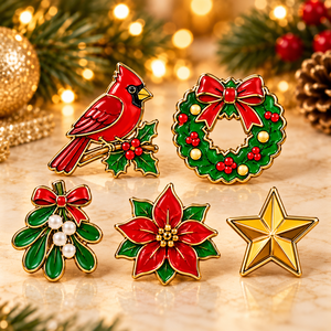 Badges métalliques personnalisés avec logo, épingles à revers en émail souple ou dur, design 3D, épingles en émail de Noël en cuivre antique - Product Image 1