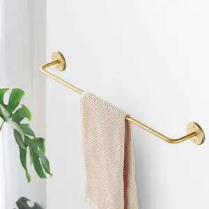 Modern Solid Brass Towel Bar - Satin Brass - Towel Bar Brass