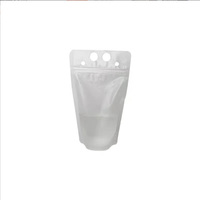 Sac debout froid et chaud fermeture éclair Transparent boisson réutilisable personnalisé jus sac en plastique paille boisson sac