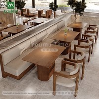 Canapés muraux personnalisés pour restaurants modernes, combinaisons table-chaise pour chaînes de restaurants, restaurants commerciaux tendance