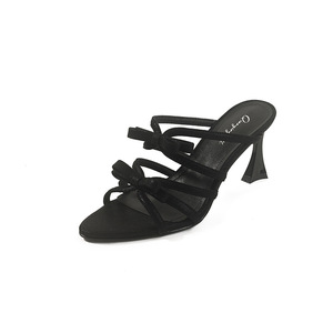 Sandalias Casuales de Mujer para Todo el Día, Cómodas, con Doble Lazo, Estilo <span class=keywords><strong>Coqueta</strong></span>, Románticas, con Tacón de Copa, Versátiles - Product Image 1