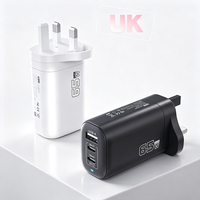 Chargeur mural rapide GAN 3 en 1 45W avec protocole complet QC3.0 PD USB + Type C, prise UK pour Xiaomi 17 Notebook