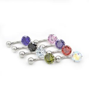 Ensemble de bijoux de <span class=keywords><strong>piercing</strong></span> pour <span class=keywords><strong>femme</strong></span> en acier inoxydable, micro-pavé de zircon rose, forme cœur, pour nombril et tétons, style simple et tendance - Product Image 1