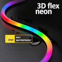 Nouveaux Néons LED 3D Flexibles à Effet de Vue Supérieure et Latérale, Blanc Chaud/Froid, RGB Numérique, IP67, en Silice Fumée pour Projets