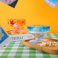 Soleil sur la plage Blue Sea Candle Cup Ocean Wind Beach Shells Forme unique Jelly Wax Bougie parfumée Décoration