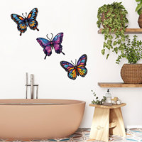 Décoration murale extérieure en fer forgé coloré, ensemble de 3 sculptures d'art, pour jardin, cour, maison, style minimaliste