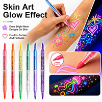 Stylos Tatouage Temporaires Fluorescents UV Lavables pour Fêtes d'Halloween – Vente Directe Usine – Marqueurs Corporels Temporaires UV en Gros