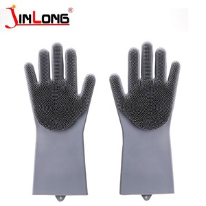 Silicone <b>Magic</b> <b>Gloves</b> Korean Durable Non-slip Waterproof <b>Gloves</b> with Brush - Product Image 2