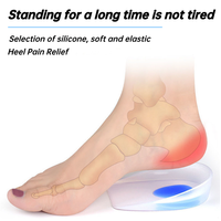 Semelles orthopédiques de sport avec bonnets et coussinets confortables en caoutchouc de gel de silice Supports de la voûte plantaire et coussin en gel pour le soin des pieds