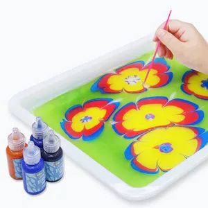 Peinture à l'eau marbrée pour enfants, 12 couleurs artisanales, peinture à l'encre pigmentée acrylique, kit de bricolage en pierre originale