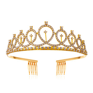Serre-tête de princesse en or rose incrusté de diamants, style européen et américain, pour anniversaire, fête et cérémonie – Grande Vente - Product Image 5