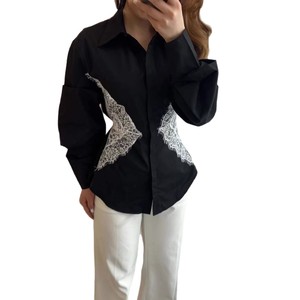Damen Sommer 2026 Neue Mode Lässige Elegante Elastische Bluse mit Spitzenknöpfen für den Alltag - Product Image 5