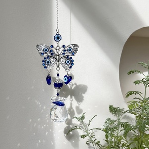 Attrape-soleil œil de diable bleu, suspension lumineuse, collection cristal arc-en-ciel, boule attrape-soleil pour jardin d'ombres et rideau de patio - Product Image 3