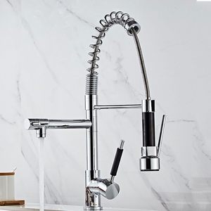 Robinet de cuisine moderne en alliage de zinc brossé, à chauffage instantané électrique, avec douchette extractible, à poser sur comptoir, pour usage hôtelier - Product Image 3