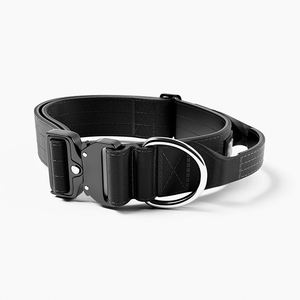 Correa de nailon acolchado de neopreno suave Collar de perro táctico con logotipo de hebilla de metal grabado láser resistente - Product Image 3