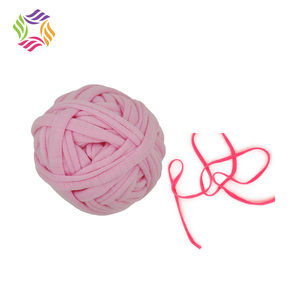 Fil fantaisie en jersey de coton pour crochet, couleurs variées, Shanghai Stock - Product Image 5