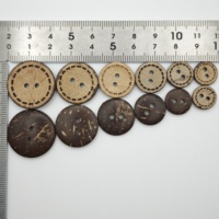 Boutons vintage en coquille de noix de coco à 2 trous, motif cousu, écologiques, boutons ronds à coudre pour chemises, manteaux, artisanat DIY