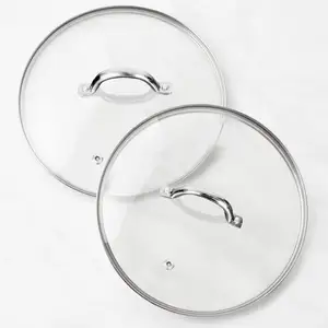 HOMICHEF 2-PACK 8" Inches Tempered Glass Lids For Pots and Pans