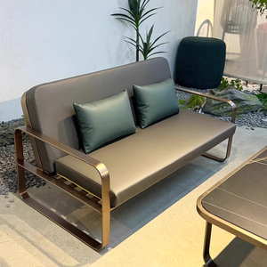 Stile nordico moderno metallo durevole divano esterno Set di mobili per giardini alberghi salotti parchi combinati sedie <span class=keywords><strong>da</strong></span> giardino - Product Image 3
