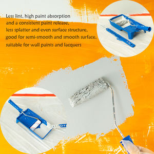 TOPMAN 4 pouces brosse à <span class=keywords><strong>rouleau</strong></span> en microfibre de haute qualité meilleurs rouleaux de <span class=keywords><strong>peinture</strong></span> non pelucheux pour le nettoyage de la <span class=keywords><strong>peinture</strong></span> avec une bande blanche rouge bleue - Product Image 4