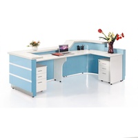 Comptoir de réception moderne et brillant, bleu ciel, pour hôpital, banque, travail, devanture de boutique de mode, comptoir d'hôpital en marbre, devanture de confiserie
