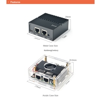 FriendlyELEC Nano Pi NanoPi R4S 4 Go boîtier métallique double passerelle Ethernet Gbps RK3399 compatible OpenWrt carte de développement