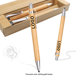 Eco Friendly Recycled Bamboo Classic 1.0mm Vintage <b>Pens</b> Click High Quality Personalized Custom Logo Refillable Ballpoint Gift - Product Image 3
