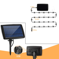 Guirnalda de Luces Solares para Exteriores, Impermeables, con 25 Bombillas LED G40 S14, para Navidad, Bodas, Patio, Jardín, Hotel