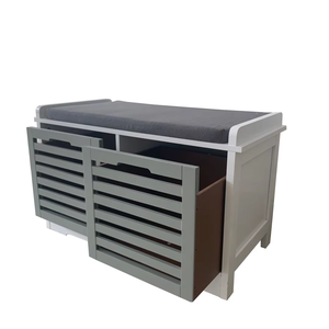 Banco de gabinete de <span class=keywords><strong>zapatos</strong></span> de madera con 2 Organizador de almacenamiento de <span class=keywords><strong>zapatos</strong></span> Banco de <span class=keywords><strong>entrada</strong></span> con asiento de cojín acolchado Bastidores de <span class=keywords><strong>zapatos</strong></span> <span class=keywords><strong>para</strong></span> el hogar - Product Image 2