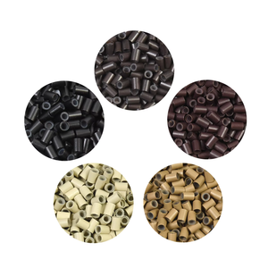 200 Piezas de Anillos/Cuentas/Eslabones de Cobre Rectos con Revestimiento de Silicona <span class=keywords><strong>Profesional</strong></span> de 3.5*2.5*5.0mm, Tubos de Cobre para Extensiones de Cabello - Product Image 1