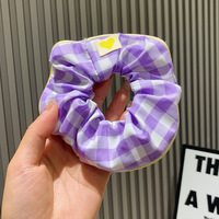 Ins nouvelle couleur bonbon cheveux chouchous coréen Plaid frais cheveux cravates femmes Simple tissu cheveux élastiques accessoires pour les filles
