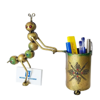Porte-stylo en métal fait main écologique personnalisé, sculpture, organisateur de bureau, décoration moderne pour table de salon, haute qualité, vente en gros