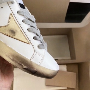 New Style Large Size 46 Designer Men's Genuine <b>Leather</b> Sports Shoes with Lace Golden Old Famous Star <b>Sneakers</b> for Women for Wint - Product Image 5