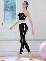 Vêtements de sport de style sweat-beauty, contraste de couleurs, rayures, vêtements de sport, tenue de yoga, camisole et pantalon de yoga