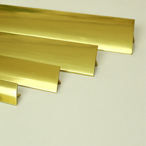 Muestra gratis OEM Logo Cobre Decoración Personalizada Grande Latón Hueco T Forma Perfil Piso Cerámica Borde de la esquina Tira protectora - Product Image 5