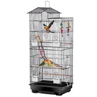 ZENY Cage à oiseaux de toit grande taille de 39 pouces pour petits Quakers/Cacatuaux/Canaris, en acier allié et cadre en plastique, pour usage intérieur/extérieur