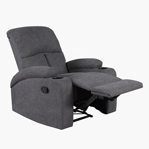 Canapé multifonctionnel gris, fauteuil de bureau pivotant à 360°, fauteuil inclinable manuel avec <span class=keywords><strong>2</strong></span> porte-gobelets - Product Image 1
