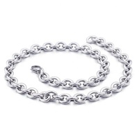 Funko — grande chaîne ronde pour homme et femme, style Punk Hip Hop, acier inoxydable, 9.5mm, argent