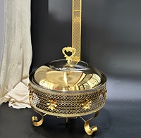 Modernes, langlebiges 8L Gold-Edelstahl-Chafing-Dish-Buffet-Speisenwärmer-Set – Hocheffiziente Speisenwärmer für Restaurants