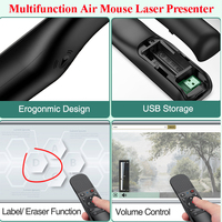 Pointeur laser pour projecteur, stylo souris aérienne USB, présentateur laser, pointeur de présentation PPT, contrôle du volume d'encre électronique, retourneur de page
