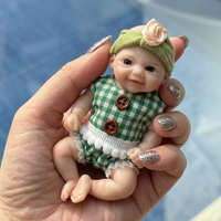 Poupée bébé fille reborn en silicone platine de 6 pouces, jouet doux |   Ensemble Cadeau de Collection Sûr et Réaliste en Miniature Effet Peau
